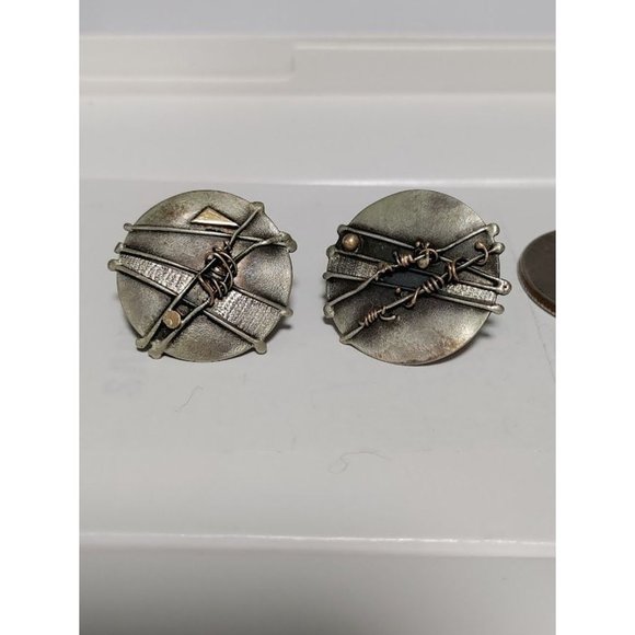 Vintage 1988 St Jude Sterling 14K Accents Earring 925 Sterling - Picture 3 of 11